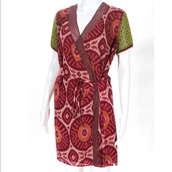 Scotch & Soda Pattern Block Belted Kimono Dress - Picture 3 of 14